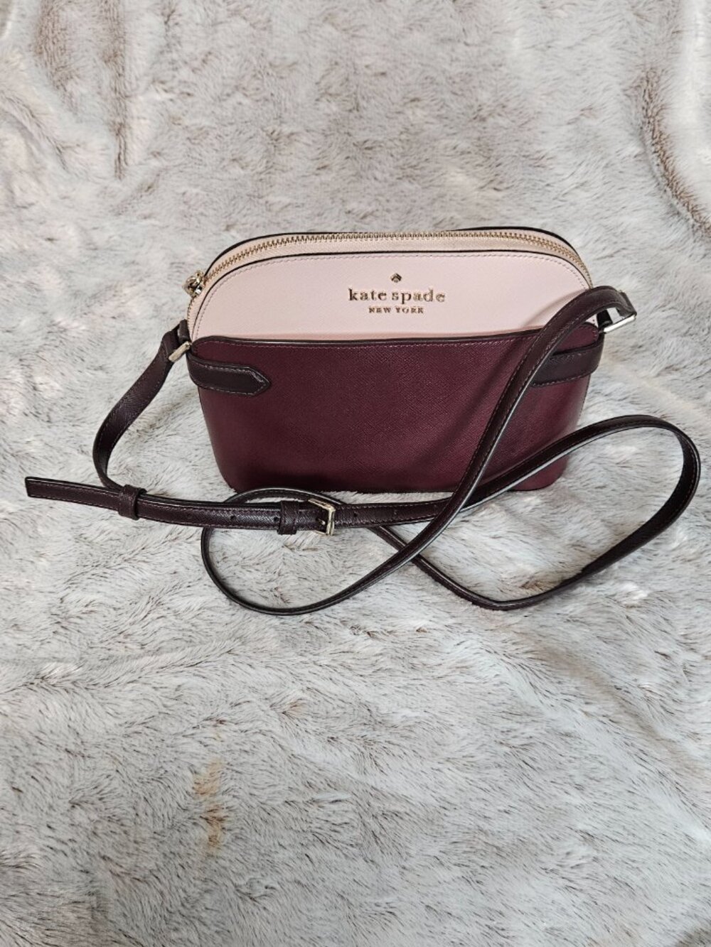 Kate Spade Staci Colorblock Dome Leather Crossbody Bag Rose Smoke/Pink {#817-3} - Picture 2 of 10